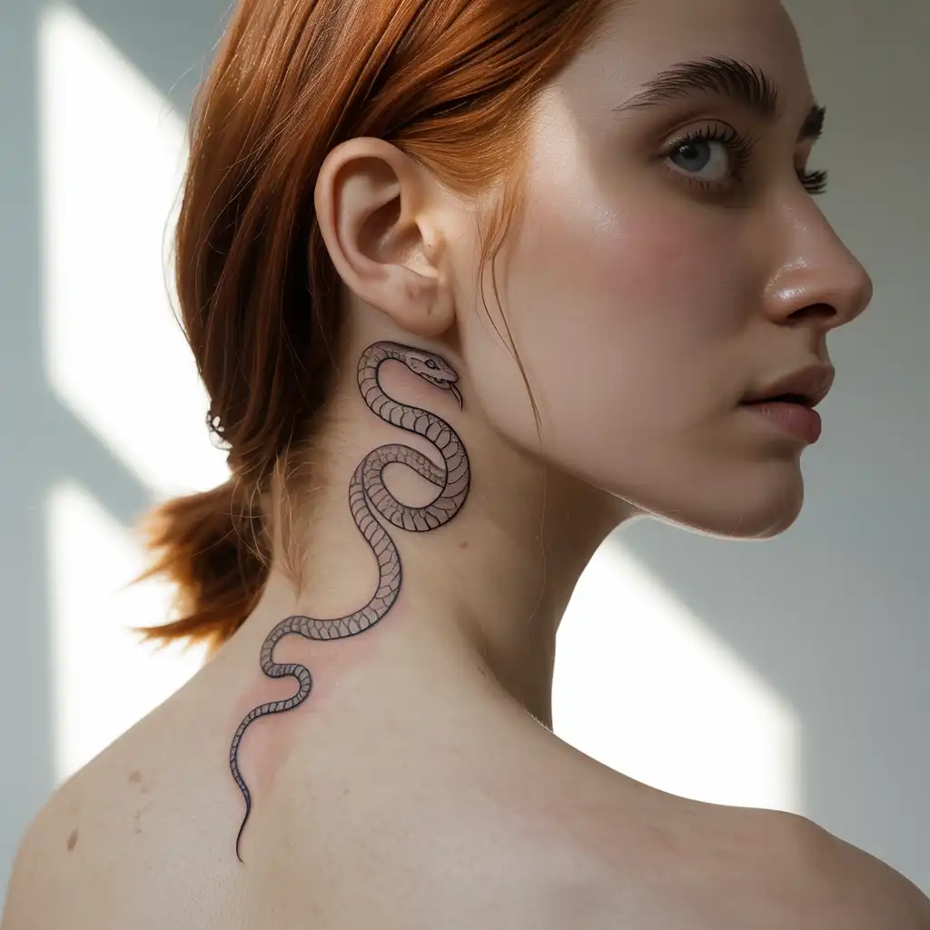 Snake Neck Tattoo