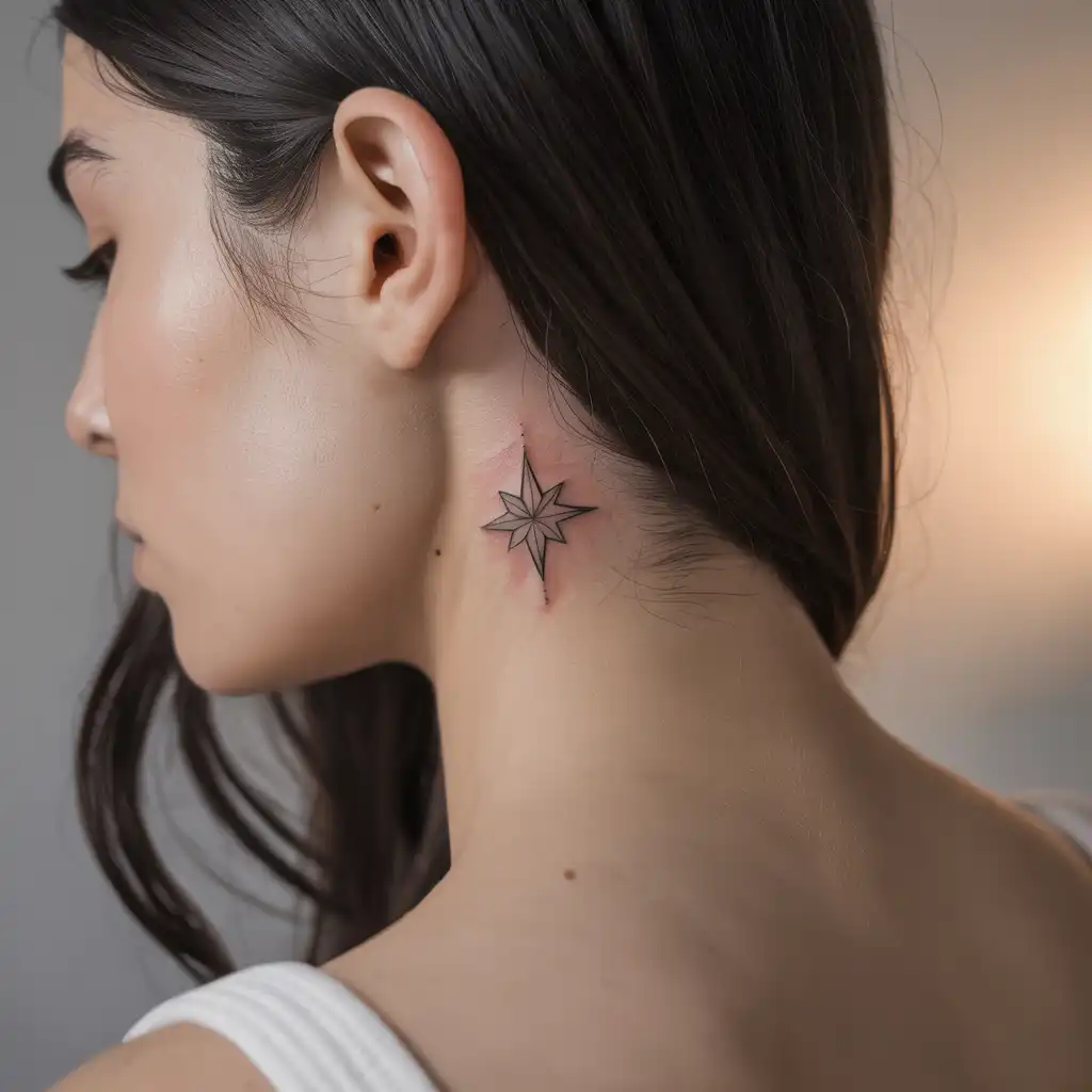Star Neck Tattoo