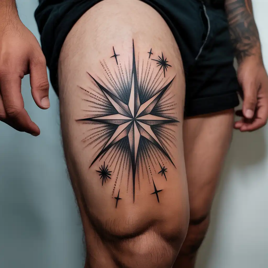 Star Thigh Tattoo