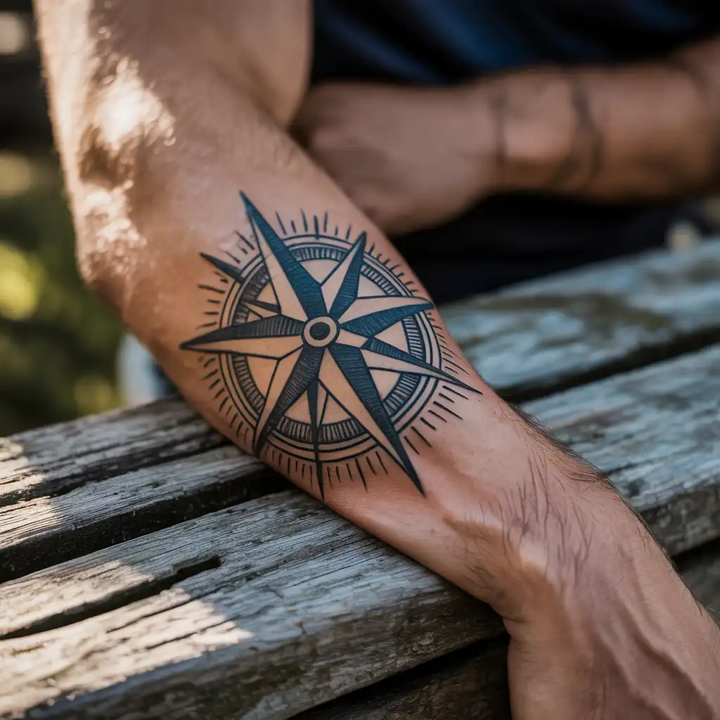 Star and Compass Tattoo