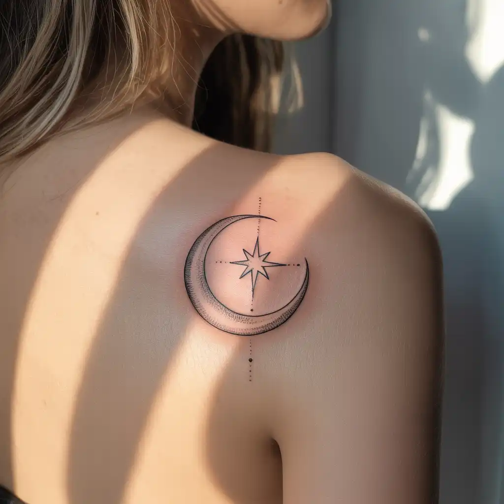 Star and Moon Tattoo