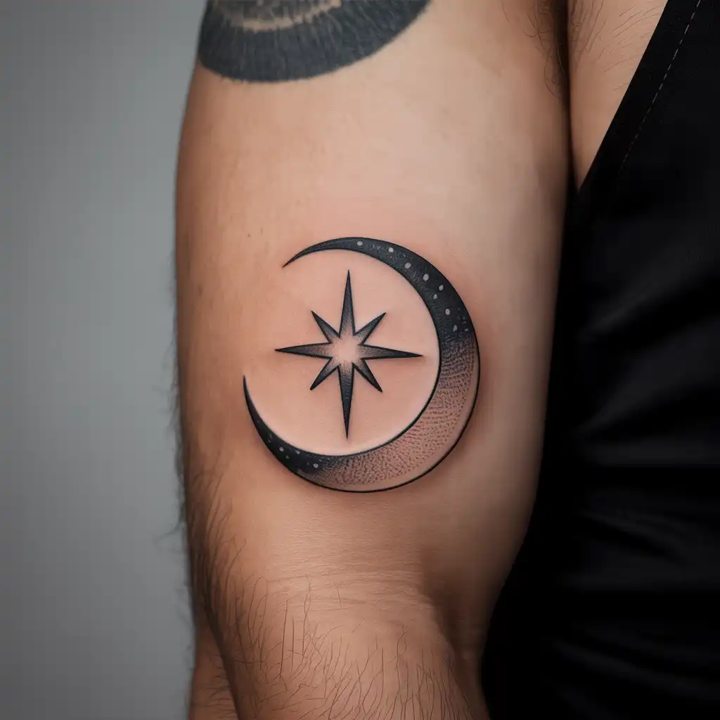 Star and Moon Tattoo
