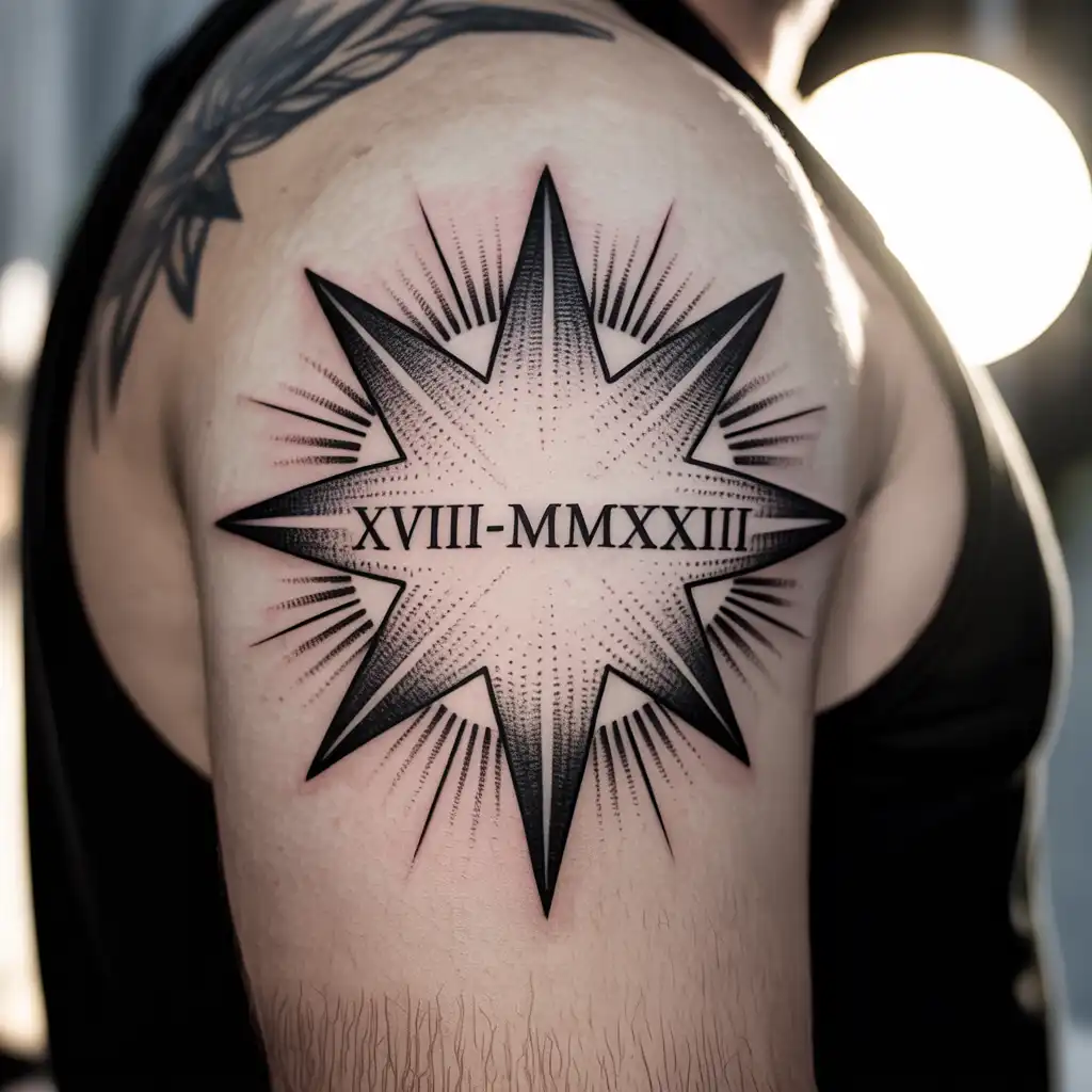 Star with Roman Numerals