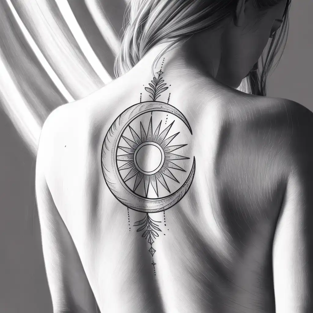 Sun and Moon Sketch Tattoo