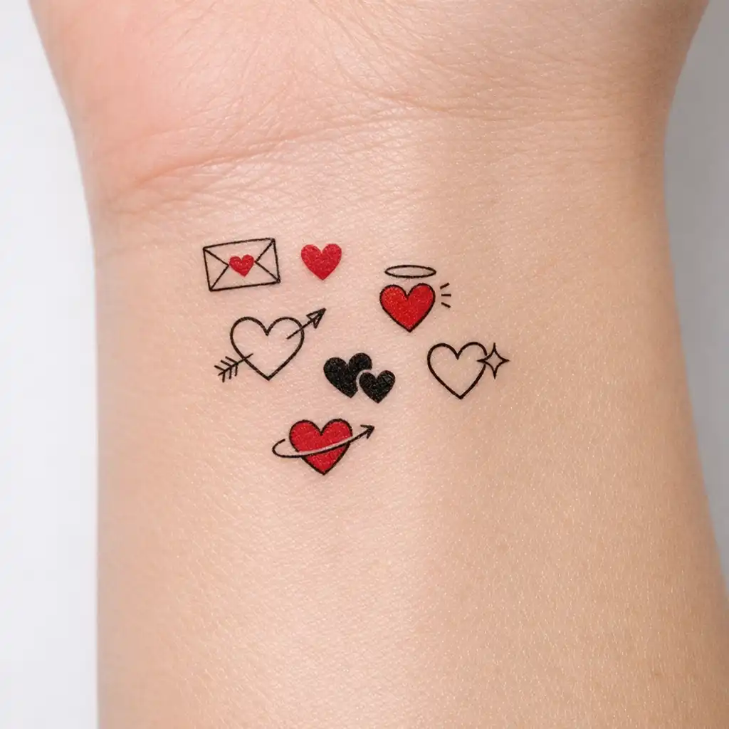Tiny Heart Valentine Tattoo Flash