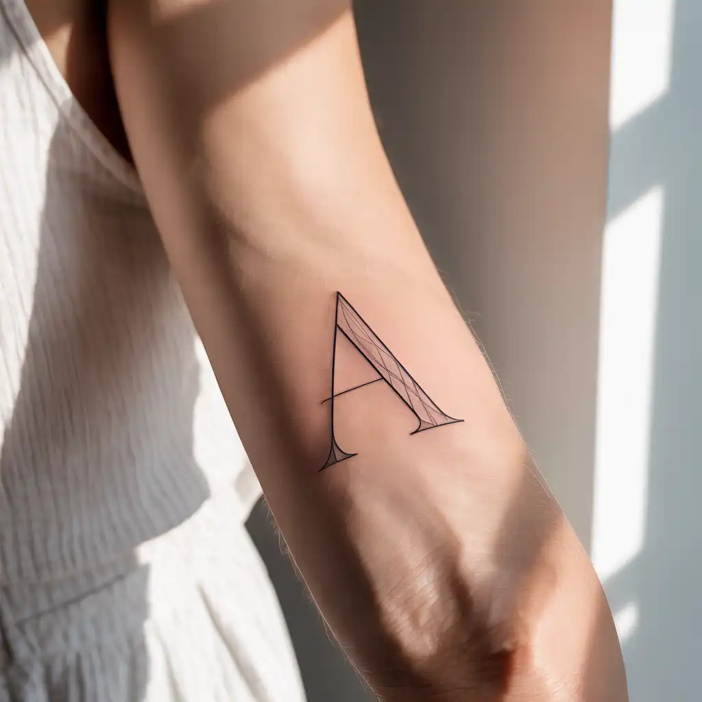 Tiny Initial Letter Tattoo