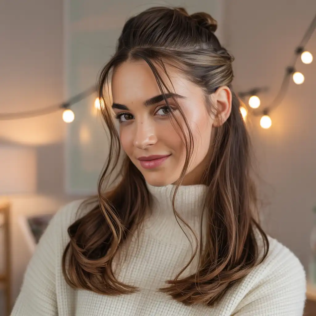 Undercut with Half-Up Style