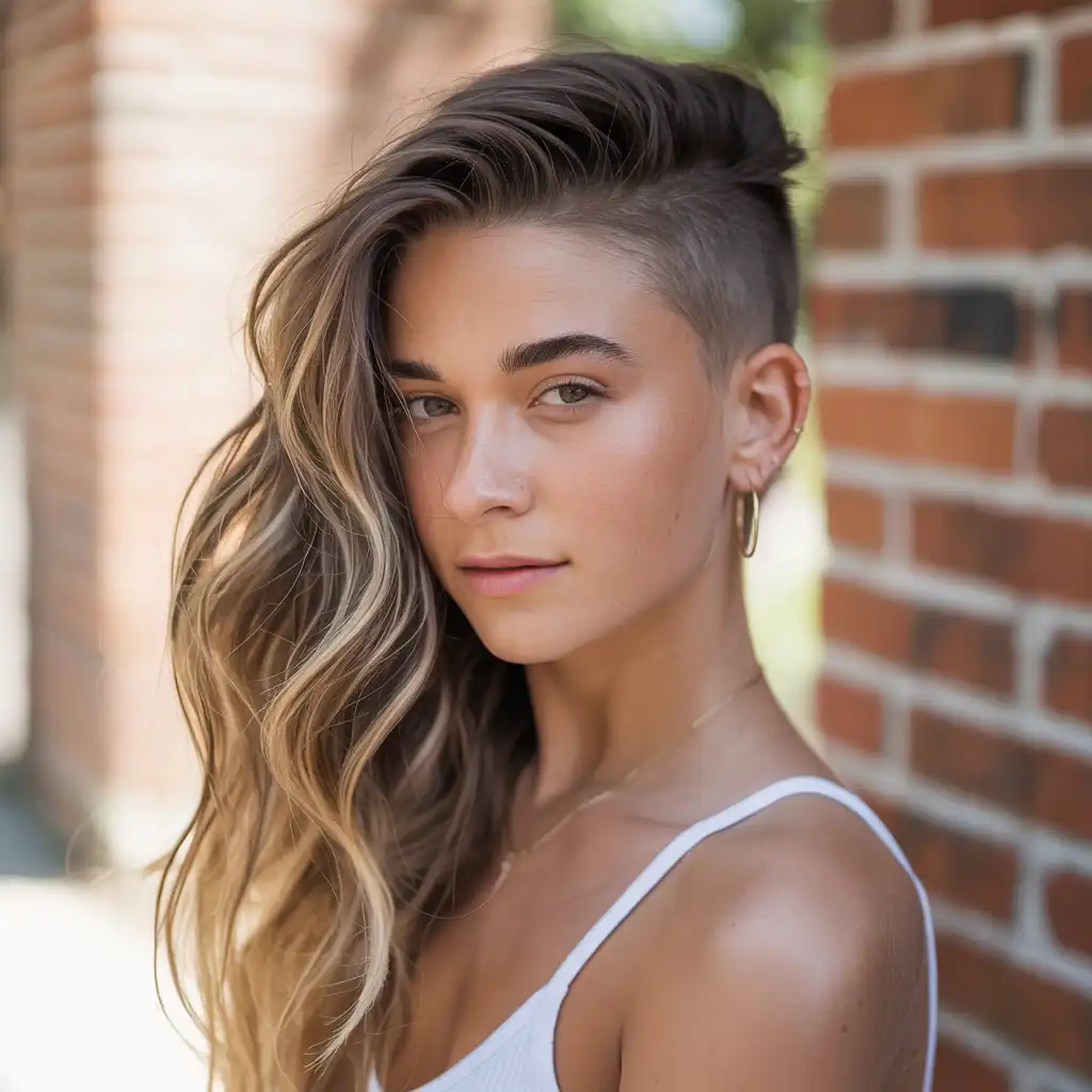 Undercut with Long Boho Hair