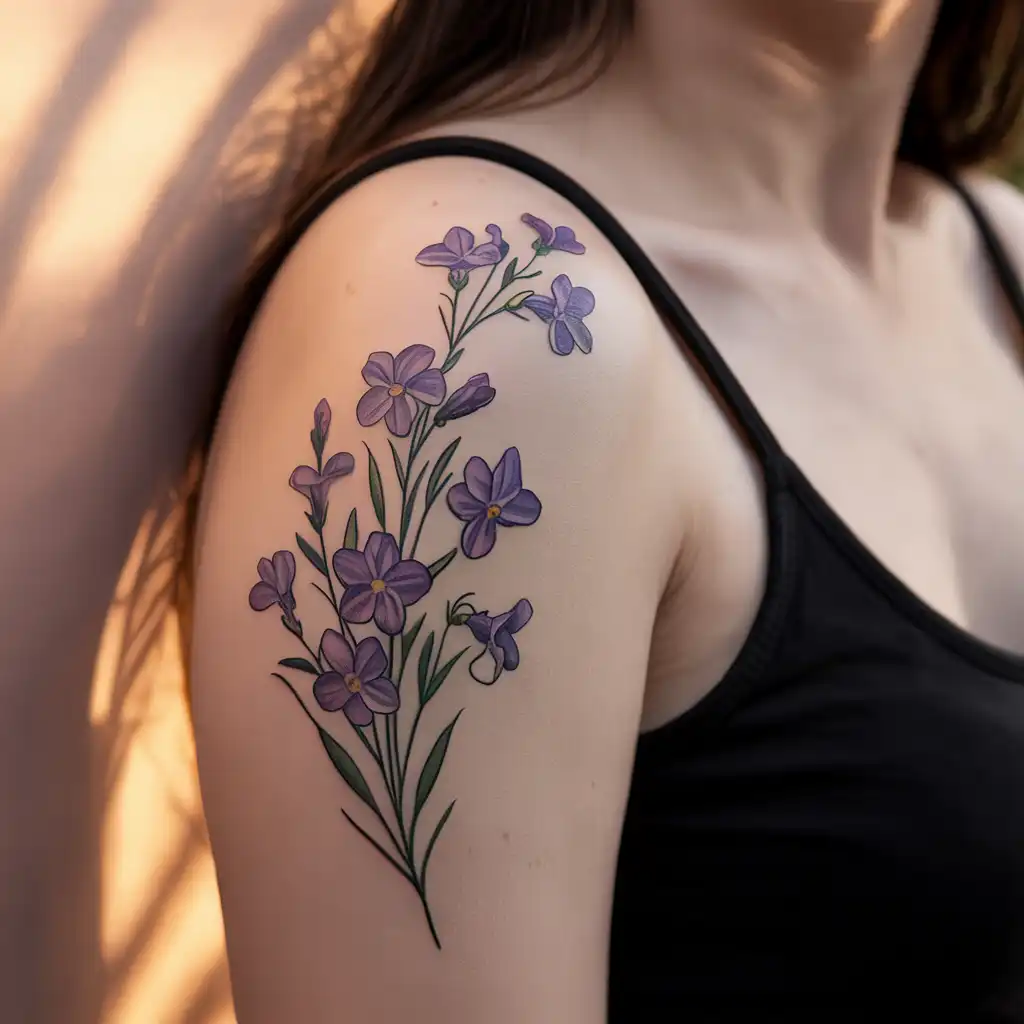 Violet Bouquet Tattoo