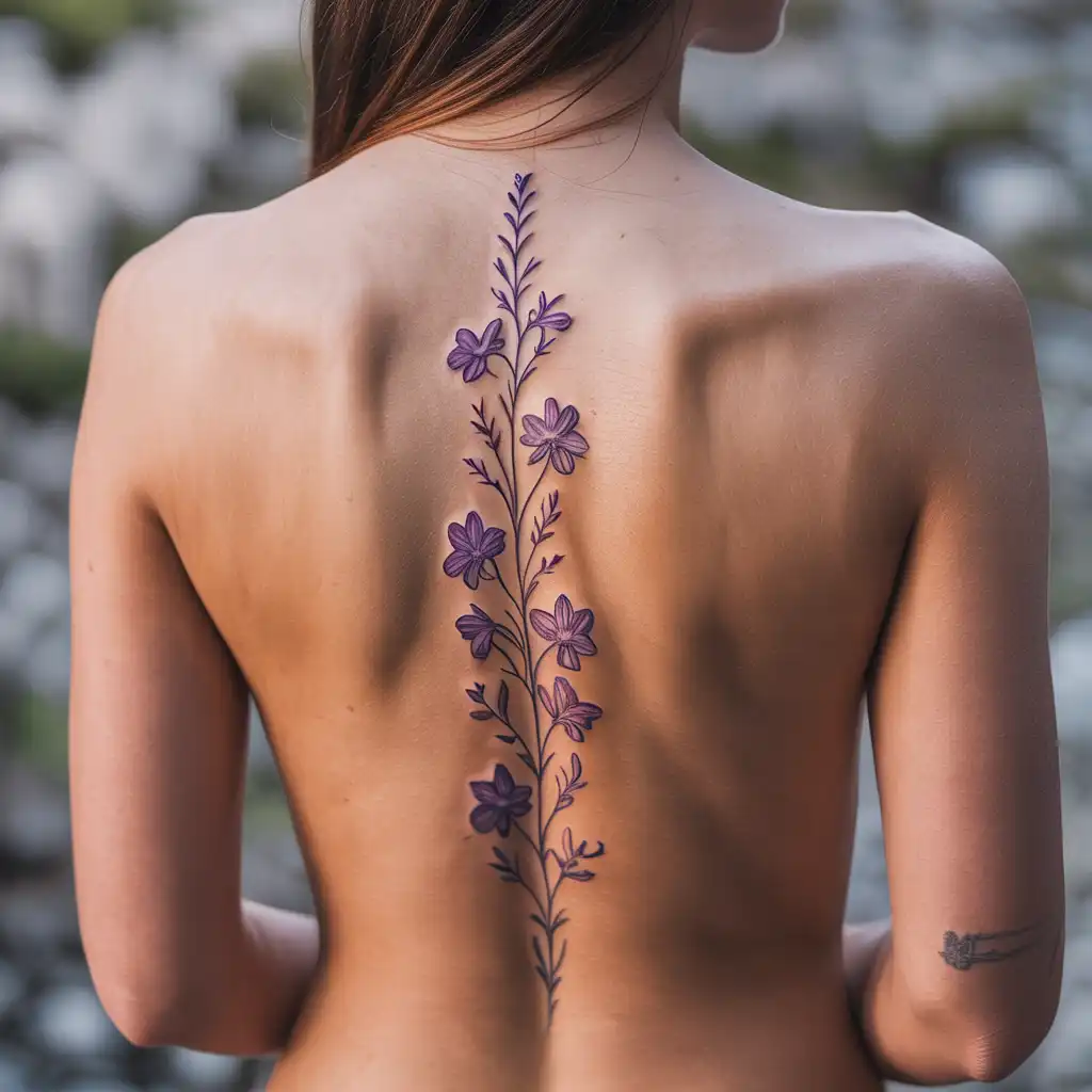 Violet Spine Tattoo