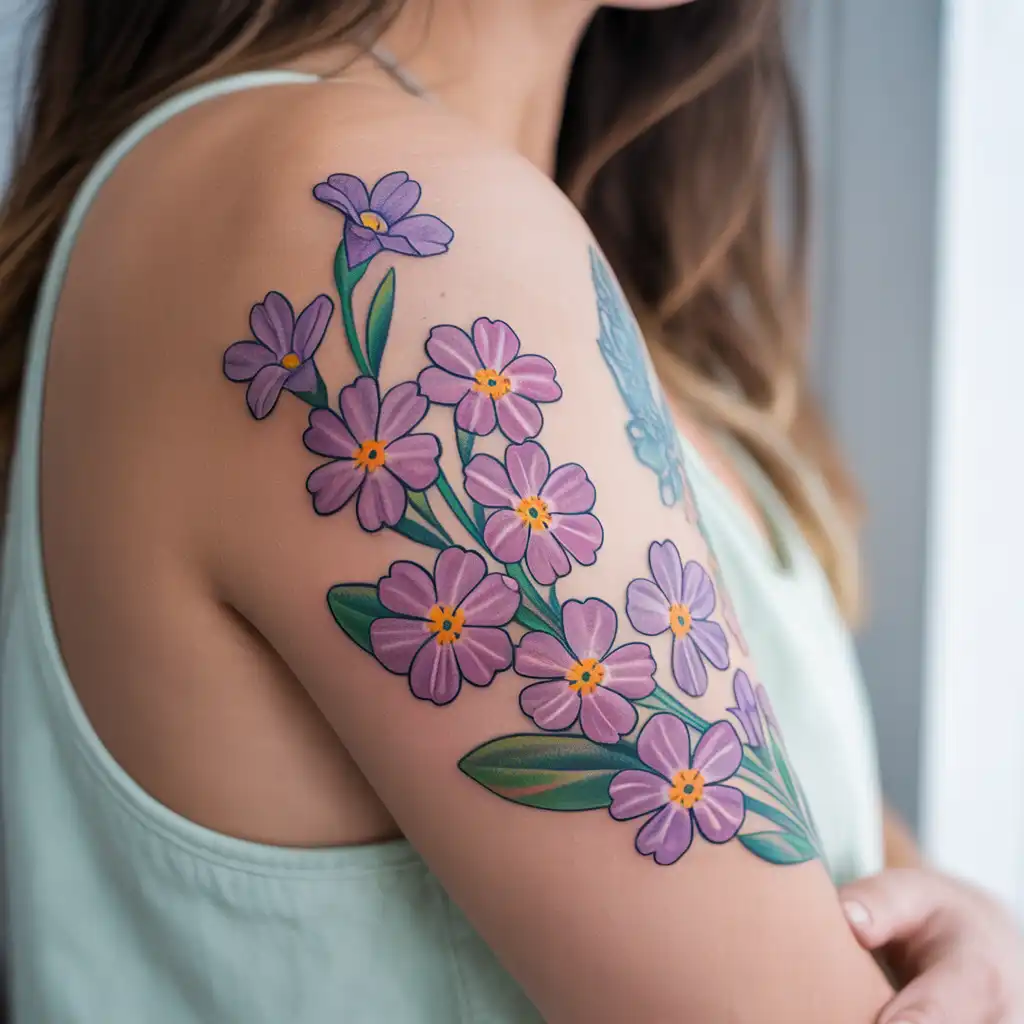 Violet and Primrose Combo Tattoo