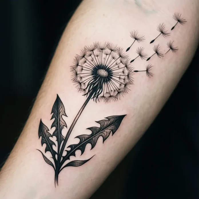 Women’s Dandelion Tattoo Ideas Capturing Soft Free-Spirited Meaning